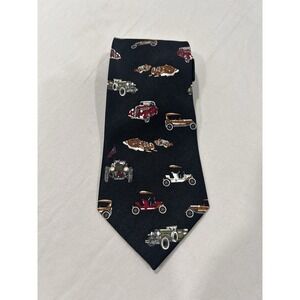 E. GRAZIANO Classic Cars Antique Necktie Tie Black  Hot Rods Collectors